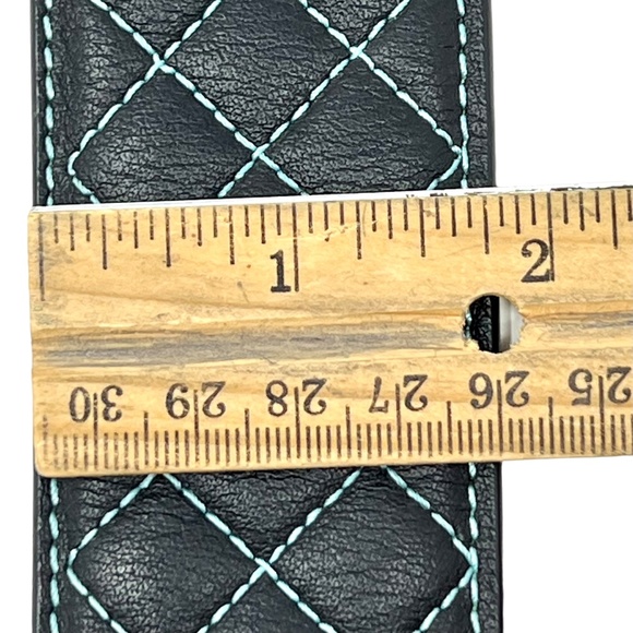 Noble Outfitters Equestrian Classic Quilted Belt Black w/Blue Stitching  sz XL main image 13